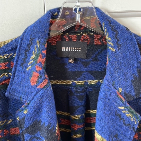 Blu Pepper | Aztec Pendleton inspired wool bomber jacket.  Women’s size L. - Picture 5 of 9